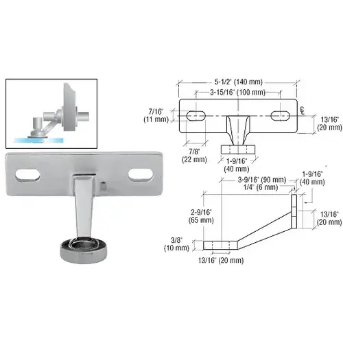 Brushed Stainless Regular Duty Spider Fitting Single Arm Fin Mount Frame