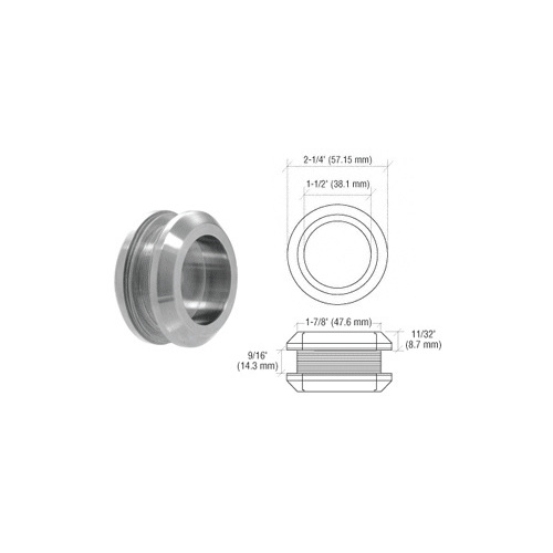 CRL FP214BS Brushed Stainless Laguna Series Thru-Glass Pull