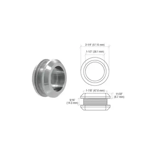 CRL FP214BS Brushed Stainless Laguna Series Thru-Glass Pull