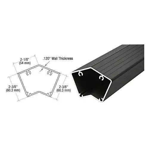 Matte Black 200, 300, 350, and 400 Series 36" Long 135 Degree Post