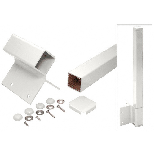 CRL FP942KW Sky White 42" 200, 300, 350, and 400 Series 90 Degree Fascia Mounted Post Kit