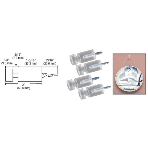 CRL FPAC4 7/8" Acrylic Framepegs Set of 4 Clear - pack of 4