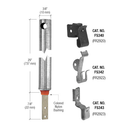 3/8" 2920 Non-Tilt Spiral Balance With FS343 Clip Attached