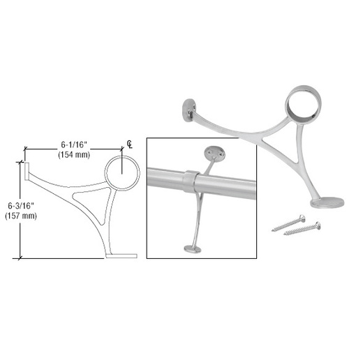 CRL FRCB15BS Brushed Stainless Combination Foot Railing Bracket for 1-1/2" Tubing