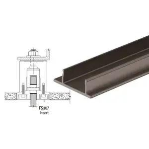 Brixwell FS307DU-CCP72-XCP2 Dark Bronze Anodized FS307 Replacement Snap-In Insert for RG200 Base Shoe  72" Stock Length - pack of 2