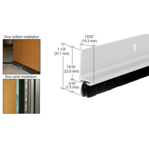 Satin Anodized Finned Door Sweep -  12" Stock Length - pack of 5