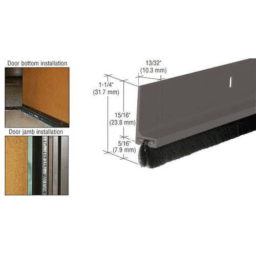 Medium Bronze Painted Finned Door Sweep - 144"