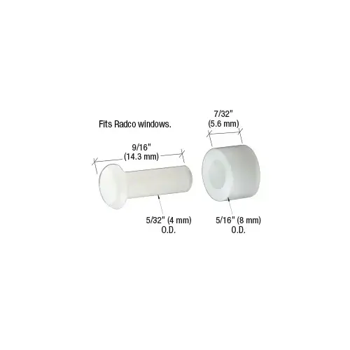 5/16" Nylon Sliding Window Flat Roller with Axle Pin for Radco Windows