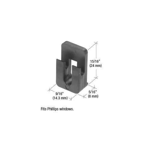 9/16" Wide Nylon Sliding Window Top Guide for Phillips Windows - pack of 4