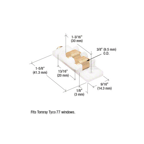 CRL G3071 Sliding Window Roller with 3/8" Dual Steel Wheels for Tomrays Tyco 77 Windows - pack of 2