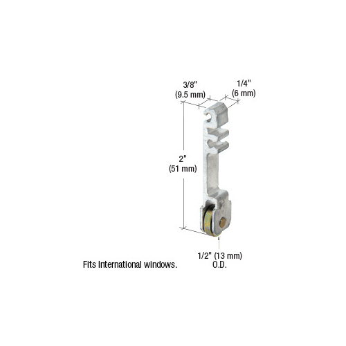 CRL G3102 1/2" Steel Sliding Window Roller for International Windows