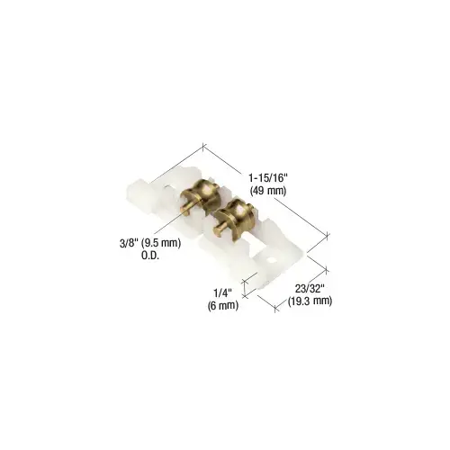 Sling Window Roller with Dual 3/8" Brass Wheels for Merzon Windows