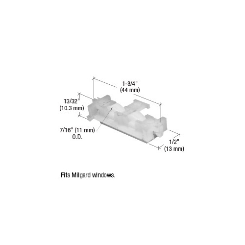 CRL G3146 Sliding Window Roller with 7/16" Nylon Wheel for Milgard Windows