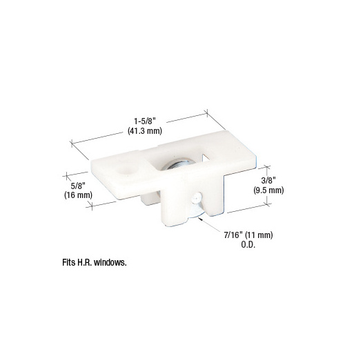 CRL G3147 Sliding Window Roller with 7/16" Steel Wheel for H.R. Windows