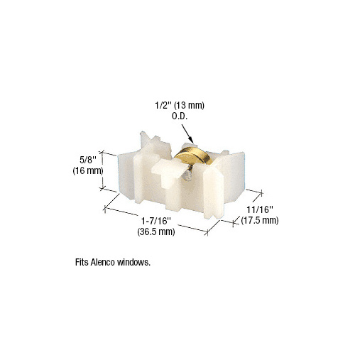 CRL G3166 1/2" Flat Edge Steel Window Roller for Alenco Windows