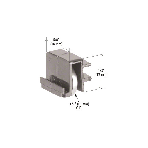 1/2" Flat Edge Stainless Steel Ball-Bearing Window Roller with 5/8" Wide Housing