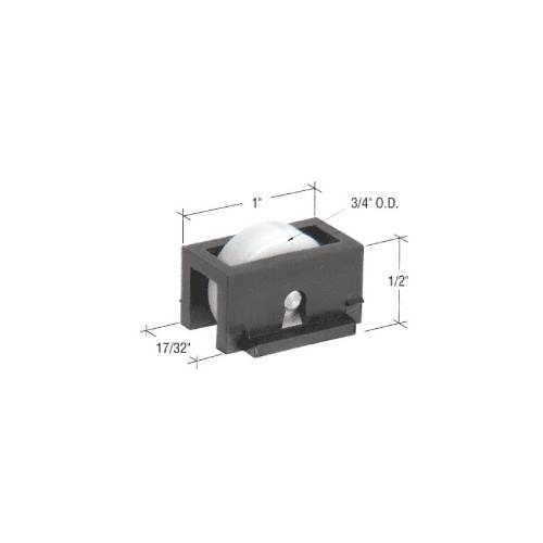 3/4" Flat Edge Nylon Ball-Bearing Window Roller with 1" Wide Housing