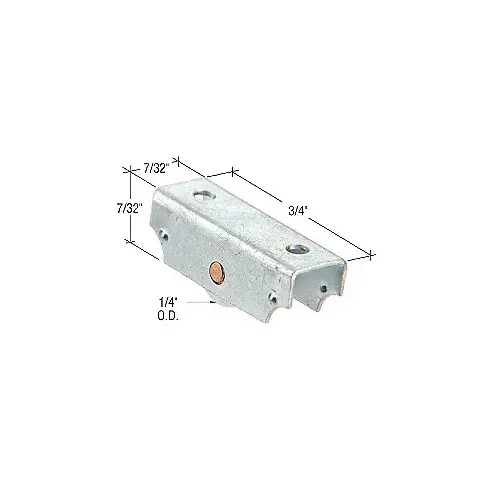 1/4" Flat Edge Nylon Sliding Window and Showcase Door Roller with 7/32" Wide Housing