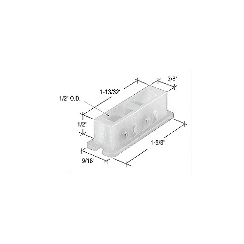 CRL G3208 1/2" Flat Edge Nylon Sliding Window Roller with 9/16" Wide Housing