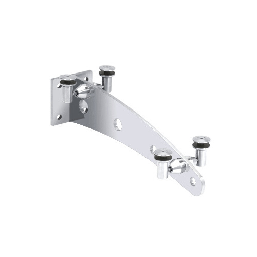 Polished Stainless 24" Glass Awning Curved Wall Bracket