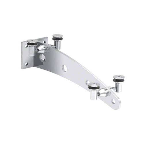 Polished Stainless 48" Glass Awning Curved Wall Bracket