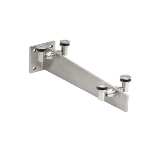 Brushed Stainless 36" Glass Awning Sloped Wall Bracket