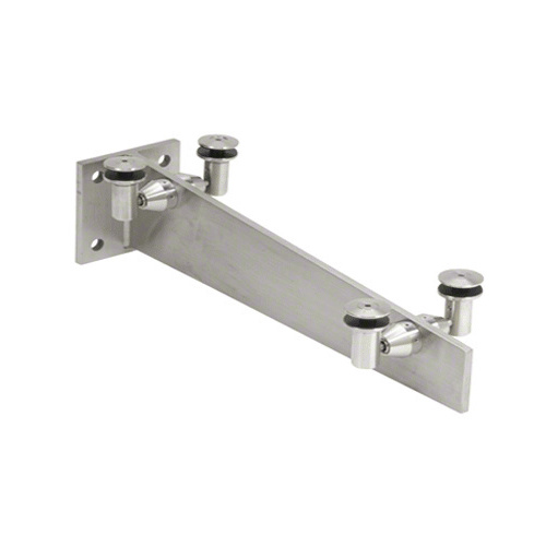 Brushed Stainless 48" Glass Awning Sloped Wall Bracket