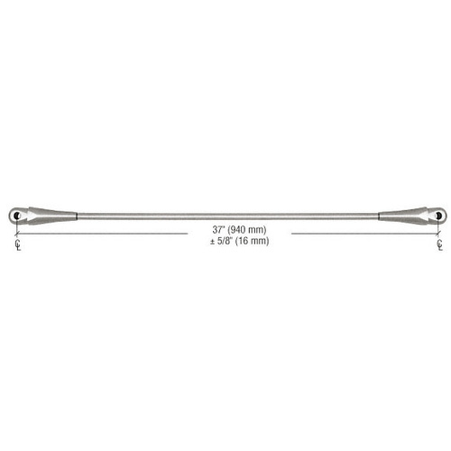 CRL GAS137BS 316 Brushed Stainless 37" Glass Awning System Connecting Rod for 36" Wide Panels