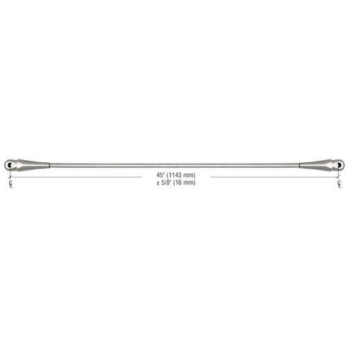 CRL GAS145BS 316 Brushed Stainless 45" Glass Awning System Connecting Rod for 42" Wide Panels