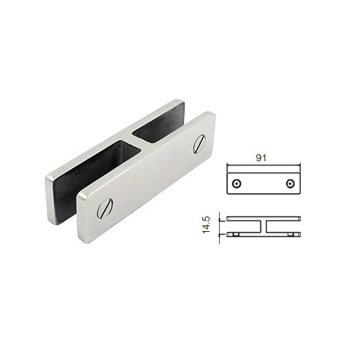 Brushed Stainless 180 Degree Glass Bracing Clamp