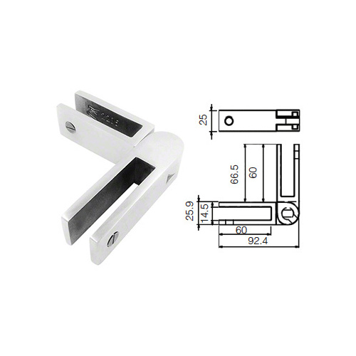 Brushed Stainless Adjustable Glass-to-Glass Bracing Clamp