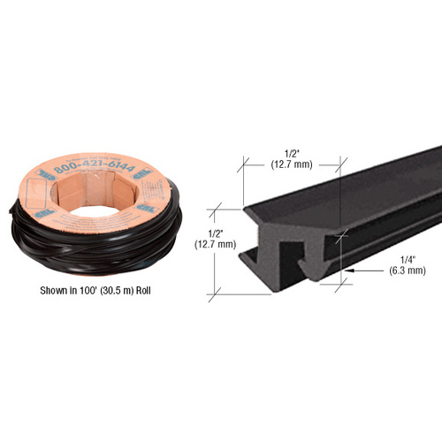 1/2" Roll-In EPDM Gasket for Sidelite Rails - 100' Roll Black