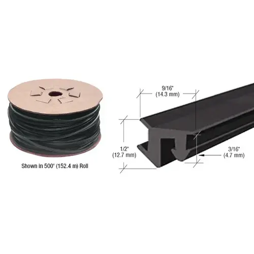 CRL GG38100 3/8" Roll-In EPDM Gasket for Sidelite Rails - 100' Roll Black