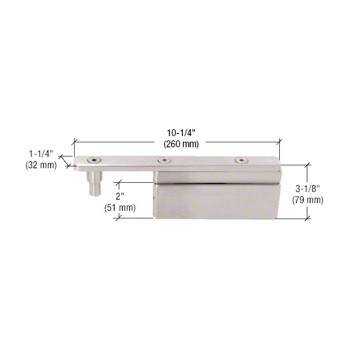 Brushed Stainless Glass-to-Glass Gate Pivot Patch