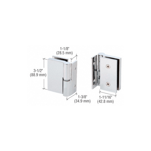 316 Polished Stainless Single Acting Left Hand Wall-to-Glass Gate Hinge
