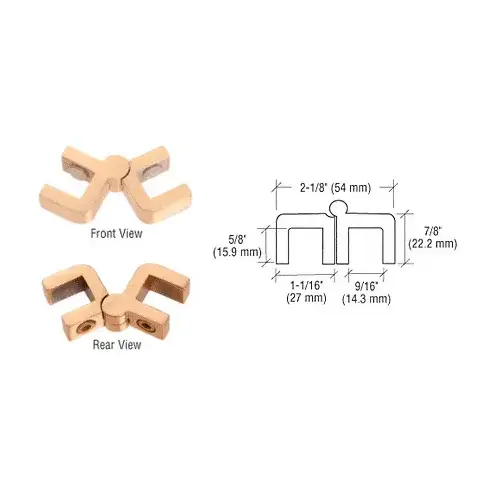 CRL GHB100BR Brass Glass Hinge Bracket
