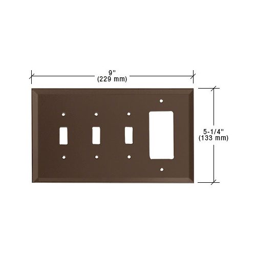 Bronze Designer and Triple Toggle Glass Mirror Plate