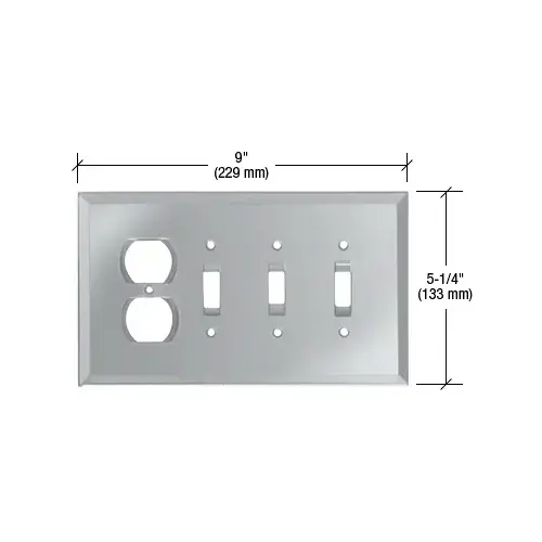 Clear Single Duplex and Triple Toggle Glass Mirror Plate