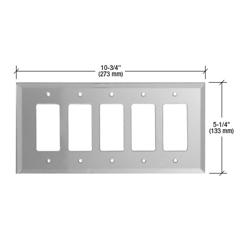 Gray 5-Gang Designer Glass Mirror Plate