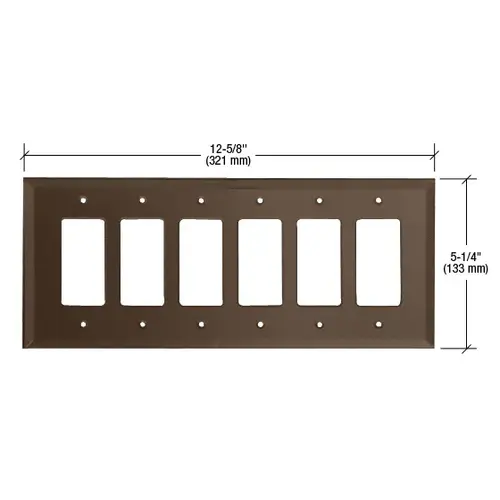 Bronze 6-Gang Designer Glass Mirror Plate