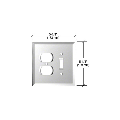 Gray Duplex and Toggle Combo Glass Mirror Plate