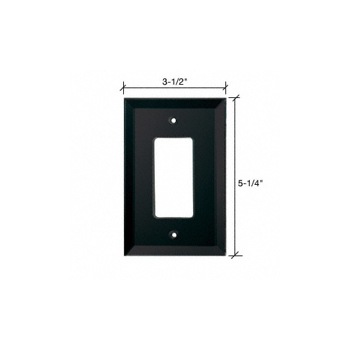 Black Single Designer Back Painted Glass Cover Plate