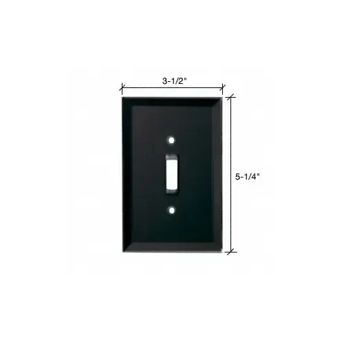 Black Toggle Switch Back Painted Glass Cover Plate