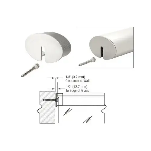 Mill 4" x 2-1/2" Oval Aluminum Stabilizing End Cap for Cap Railing