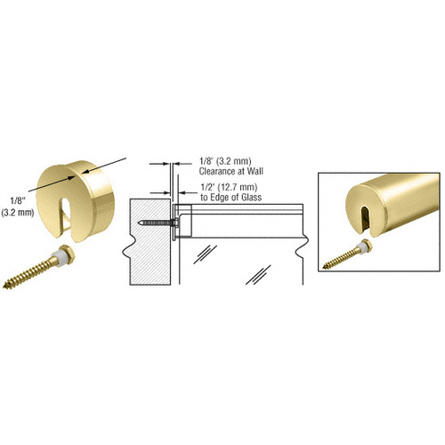 Polished Brass Stabilizing End Cap for 3-1/2" Cap Railing
