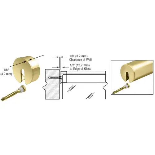 Polished Brass Stabilizing End Cap for 2-1/2" Cap Railing