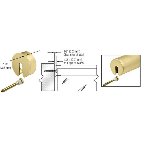 Satin Brass Stabilizing End Cap for 1-1/2" Cap Railing