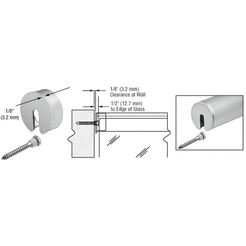 CRL GR19SECSA Satin Anodized Stabilizing End Cap for 1.9" Cap Railing