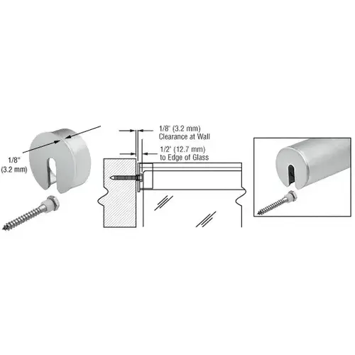 Satin Anodized Stabilizing End Cap for 1.9" Cap Railing