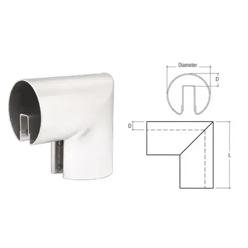Mill 3" 90 Degree Vertical Corner for 3/4" Glass Cap Railing